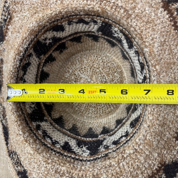 Vintage Peruvian Wool Handmade Sun Hat Wide Brim Patterned Boho Festival Unique - Picture 4 of 5